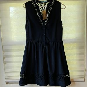 NWT Medium Navy dress with embroidery detail